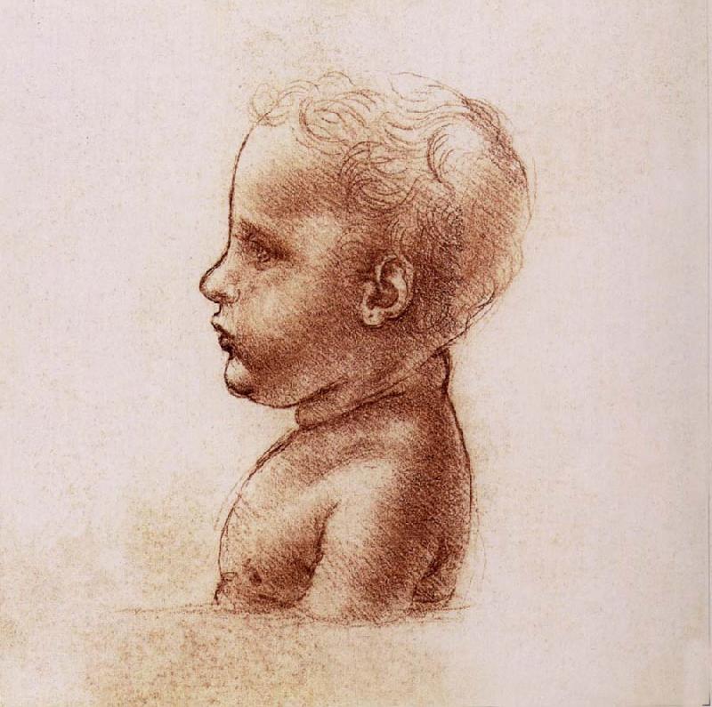LEONARDO da Vinci Profile of a child Sweden oil painting art